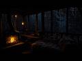 Gentle Rainfall And Warm Fireplace In A Rustic Cabin Relaxing Nature Ambience