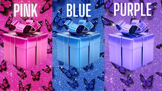 Choose your gift 🎁💝🤮|| 3 gift box challenge Pink, blue & Purple #giftboxchallenge #chooseyourgift