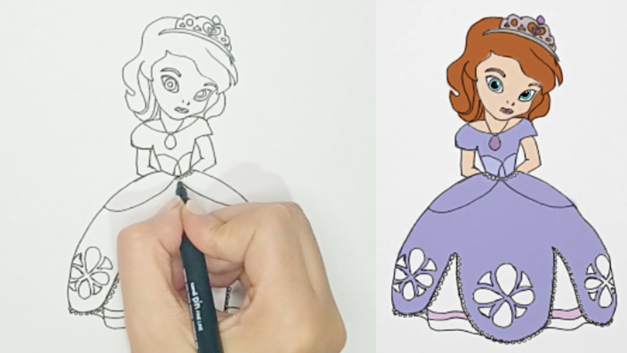 رسم سهل|رسم بنات| الاميرة صوفيا |رسم اميرات ديزني بطريقة سهله |Draw Disney  princesses in an easy way