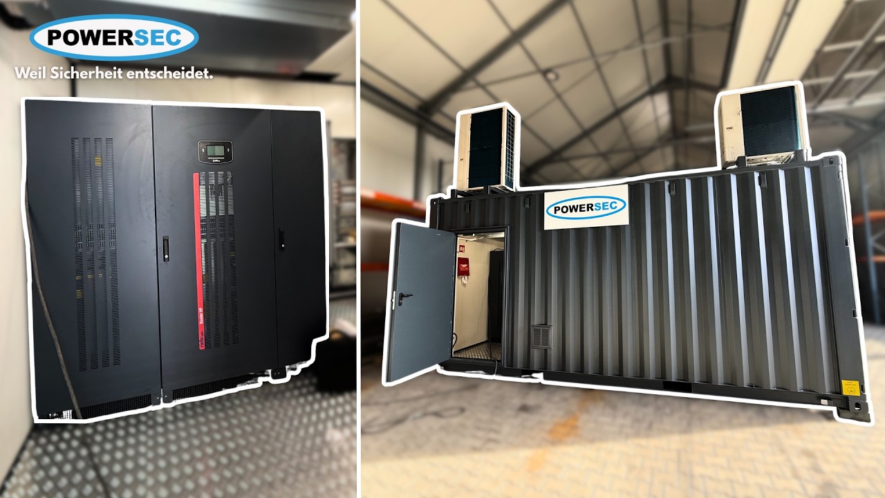 Abnahme / Besichtigung eines Containers mit 400kVA USV-Anlage - YouTube