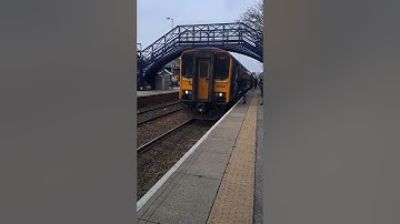 a class 155 to york arriving&leaving Cottingham Station with a lovely 2 tone