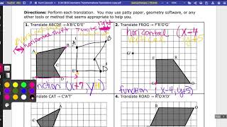 Isometric Transformations Translations