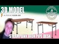DIY Iron Pipe Desk Plan and 3d Model in Fusion 360 Plus Cost Evaluation! DIY Iron Pipe Desk Plan and 3d Model in Fusion 360 Plus Cost Evaluation!