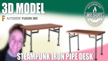 DIY Iron Pipe Desk Plan and 3d Model in  Fusion 360 Plus Cost Evaluation!