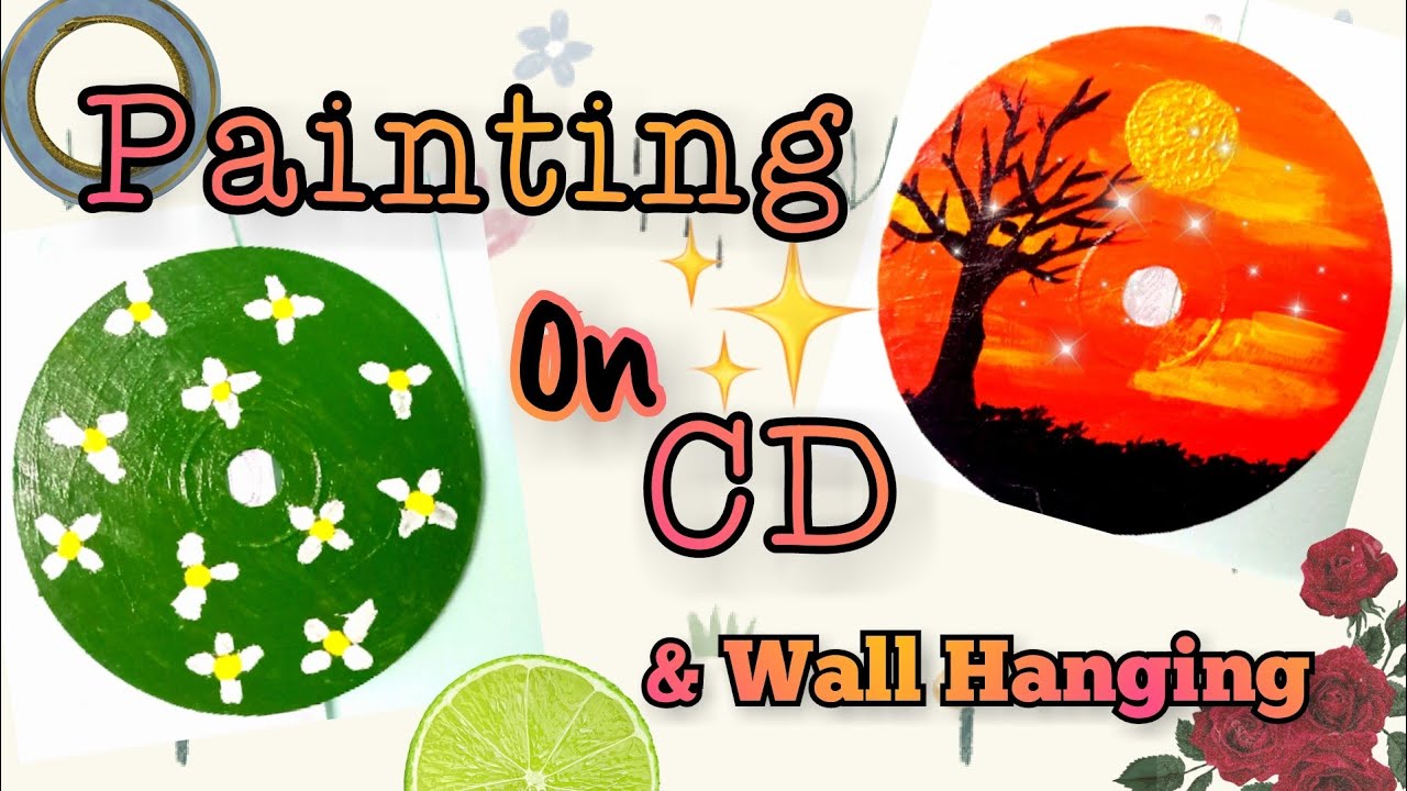How to Paint on a CD💿 & Wall Hanging CD painting ideas 3 EASY