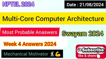 Multi-Core Computer Architecture | Week 4 Quiz | Assignment 4 Solution | NPTEL | SWAYAM 2024