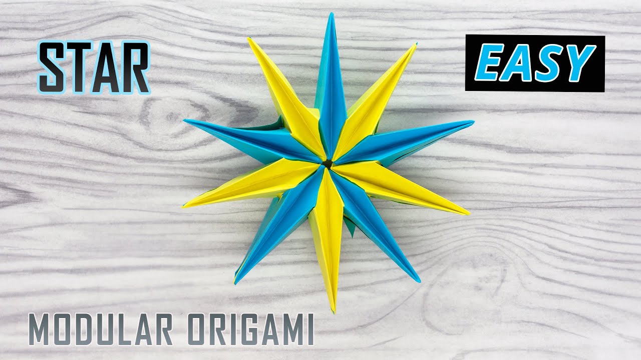 Модульная звезда оригами - ( Как сделать модульную звезду оригами )