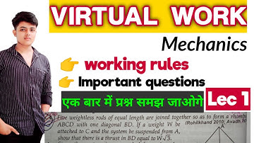 Virtual work | Mechanics Bsc 2 year | Lec 1 | Virtual work important questions