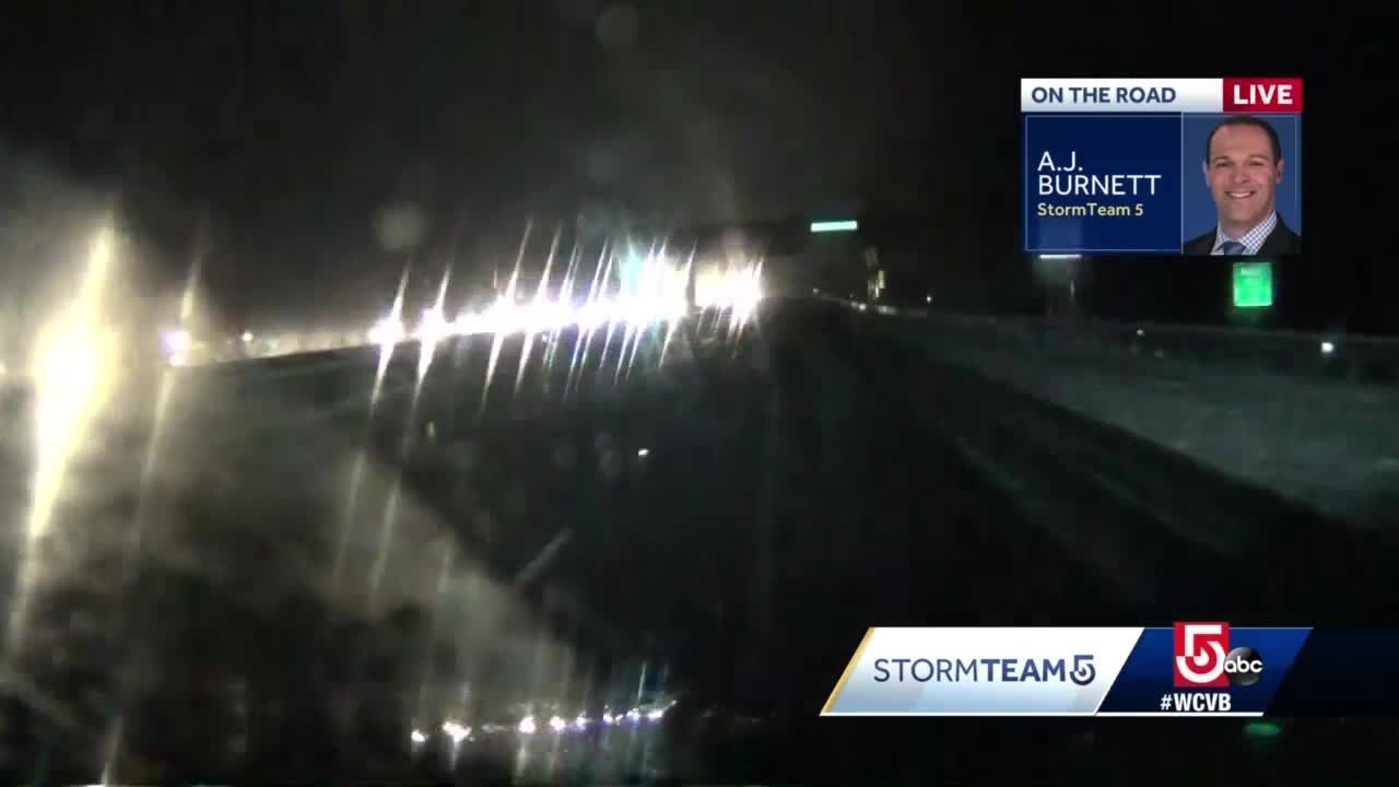 Slushy roads making for tricky morning commute - YouTube