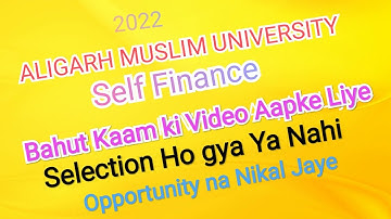 Amu Self finance Counselling 2022 amu SFS result 2022|amu self finance second list 2022|counselling