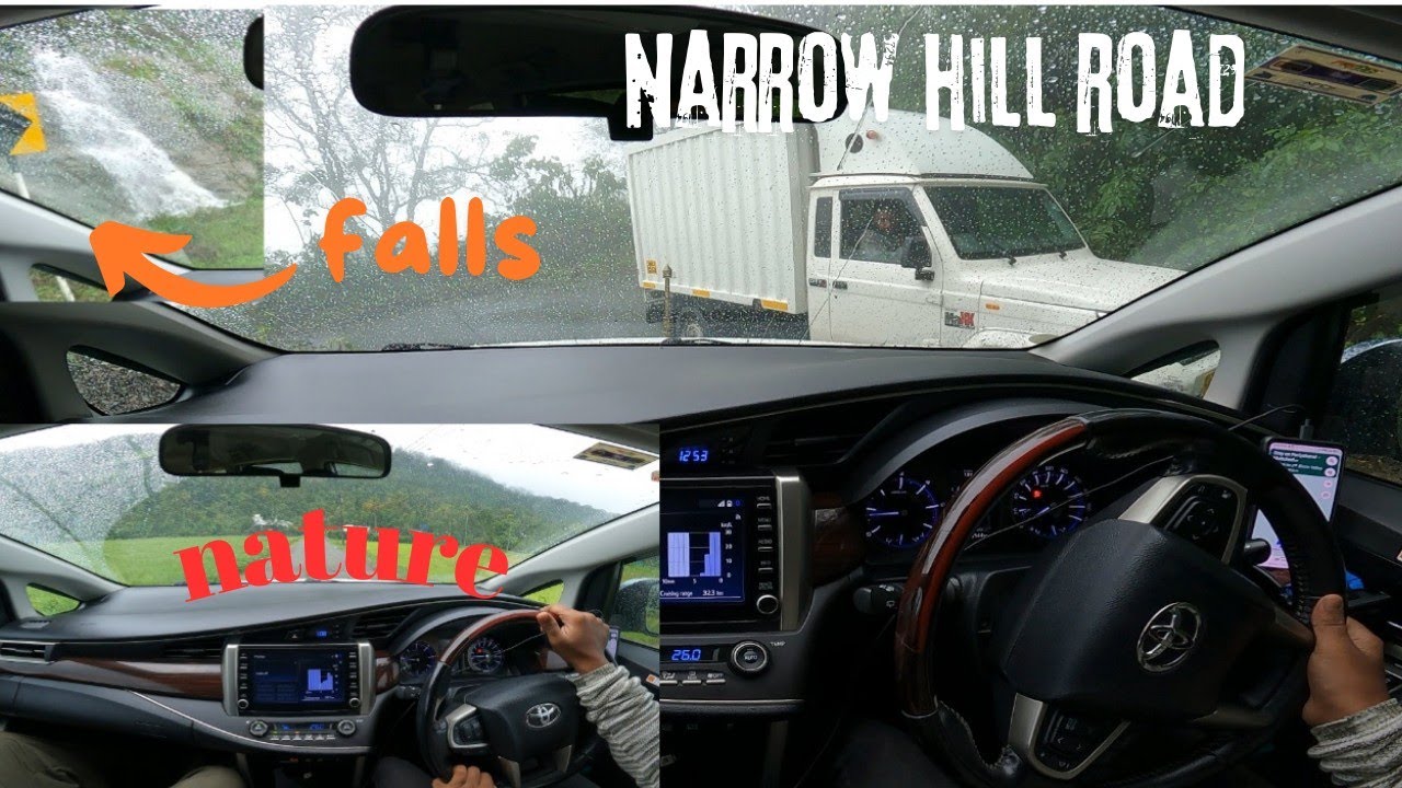 POV DRIVE INNOVA CRYSTA || 🔥NARROW 🗻 HILL ROAD 😍 WATERFALLS|| RAIN DRIVE 🌧