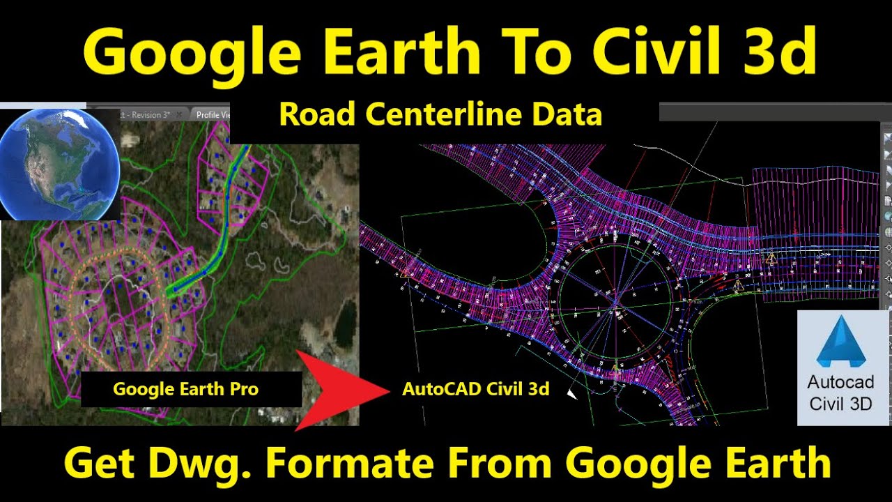 How To Import Road Center Line From Google Earth To AutoCAD Civil 3d How To Import Road Center Line From Google Earth To AutoCAD Civil 3d
