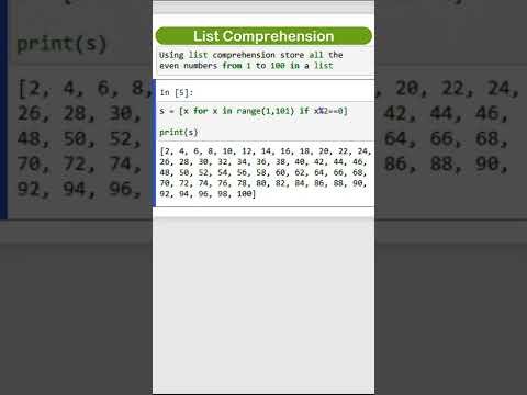 list comprehension even