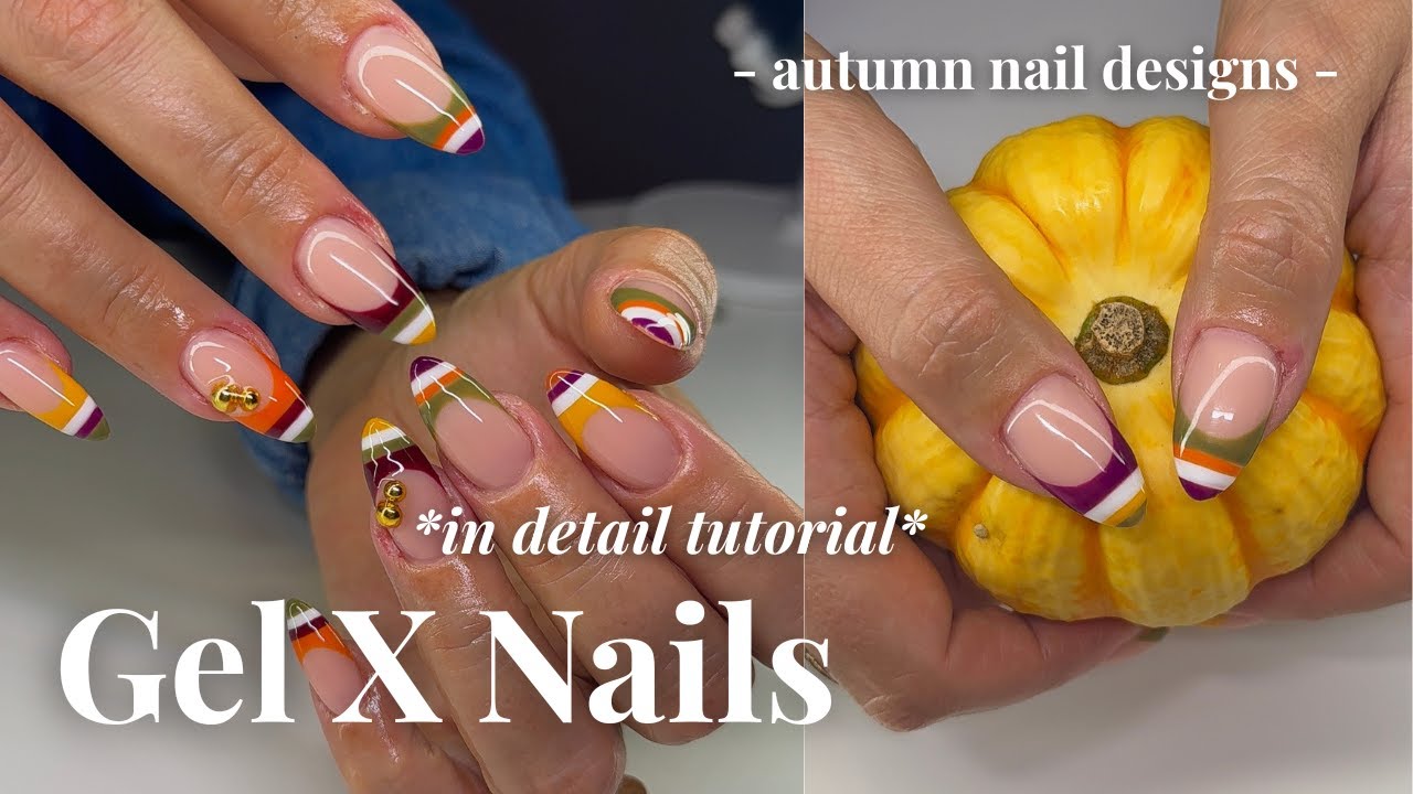 Посмотрите, как я делаю ✨ полный набор гелевых ногтей ✨ | подробный урок, осенние дизайны
