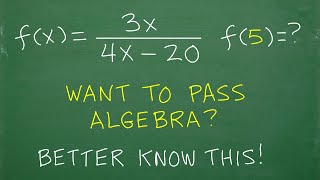 Want to PASS Algebra? Better Know The Answer: Given f(x) = 3x / (4x – 20) what is f(5)=?