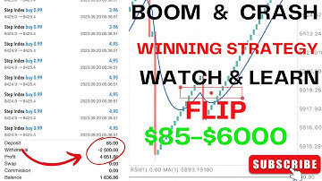 Simple BOOM and CRASH Scalp Strategy 1 to 5 minutes moving averages $120USD in minutes REAL ACCOUNT