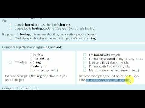 -ing va -ed bilan tugaydigan yasama sifatlar (boring /  bored)