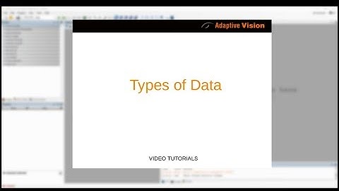 6. Adaptive Vision Studio Tutorial: Types of Data