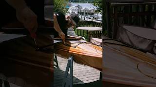 PERFECT finish on the wood kayak - buffing and polishing