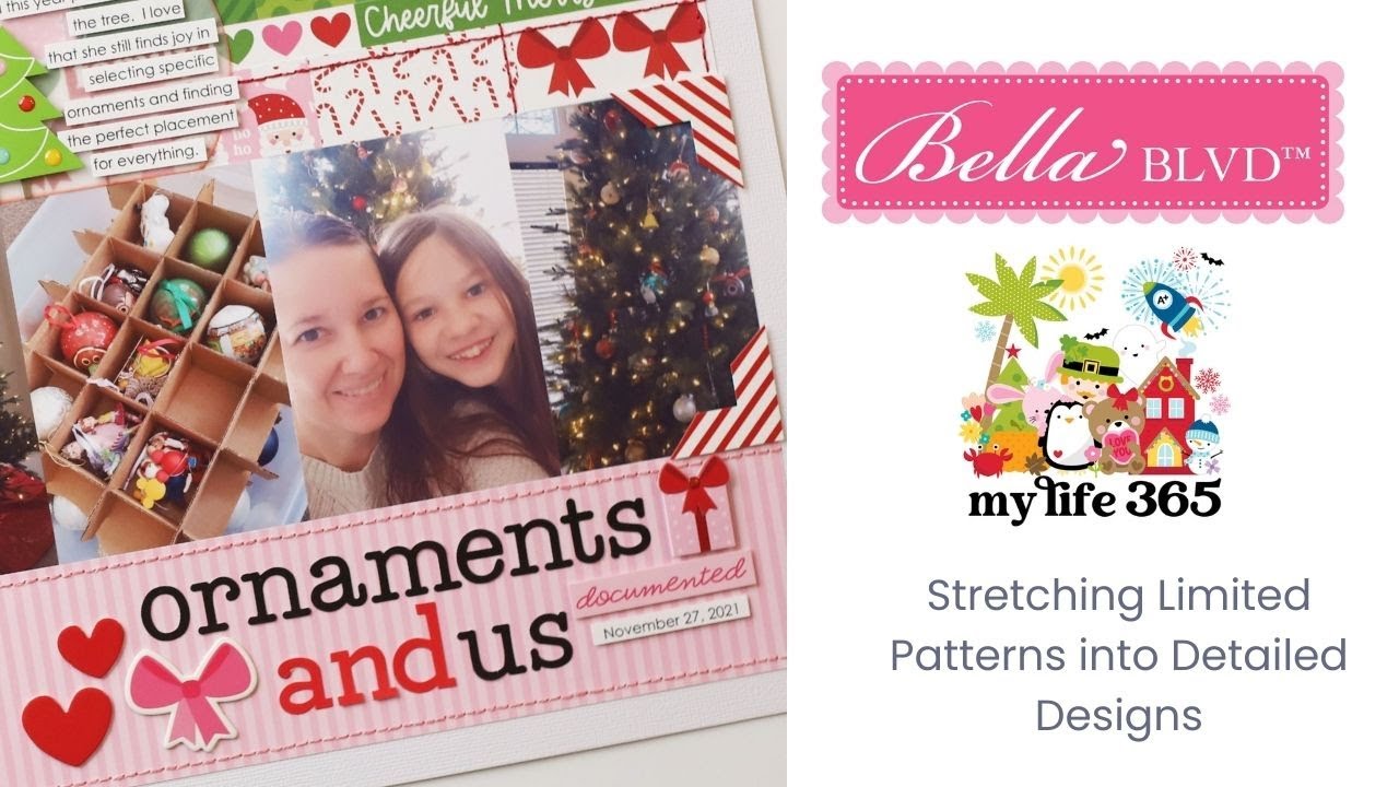 Макет скрапбука «Белла Бульвар: Моя жизнь 365» на декабрь | Бумага с рисунком для растягивания