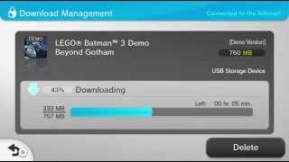 Downloading Lego Batman 3 Demo In The Wii U Eshop Youtube