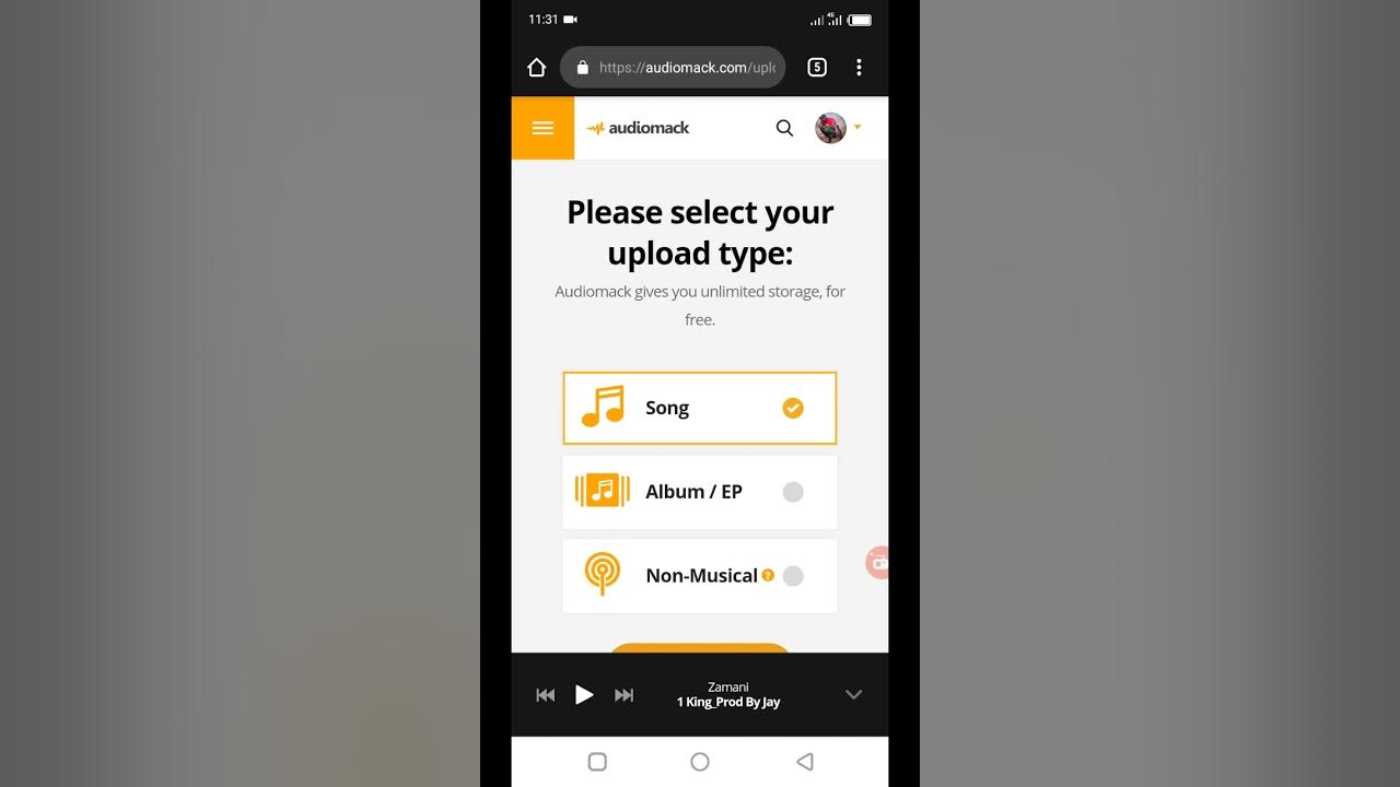 How to Upload Your Music in AudioMack App Using Android device without