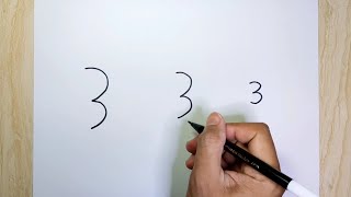 Menggambar ikan dari angka 3