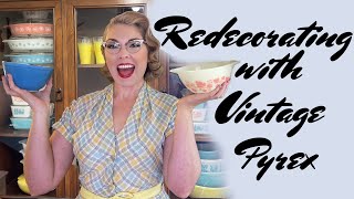 A Vintage Pyrex Display| Reorganizing My Pyrex Shelves For Spring