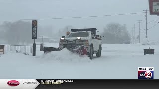 Snow removal crews working long hours to keep up with the snowfall