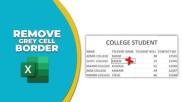 How to remove grey cell border in excel