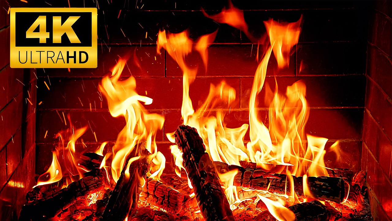 The MOST Beautiful Fireplace 🔥 Crackling Fireplace with Cozy Fire Sounds | 4K UHD Fireplace Ambience