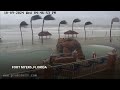 Swimming pool at Florida resort flooded as Hurricane Milton sweeps across state