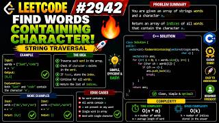 LeetCode 2942: Find Words Containing Character 🚀 | Best C++ Solution