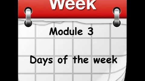 Japanese Module 3: Days of the week