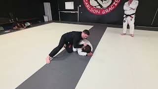 Collar Sleeve Guard Retention when opponent stacks and backs hips away