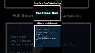 🔥Neon Wave Text Animation Using HTML, CSS &amp; JavaScript #coding