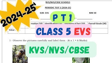 CLASS 5 EVS PT 1 / 2024-25 SAMPLE PAPER / KV / CBSE/ #class5 / KENDRYA VIDYALAYA P T 1 2024