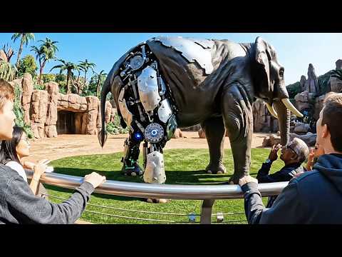 Giant Animals Robotic Hybrid Park Tour 🤖🐘 Strange Machine Animal ...