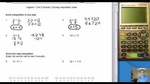 Unit 3 Module 2 Solving inequalities