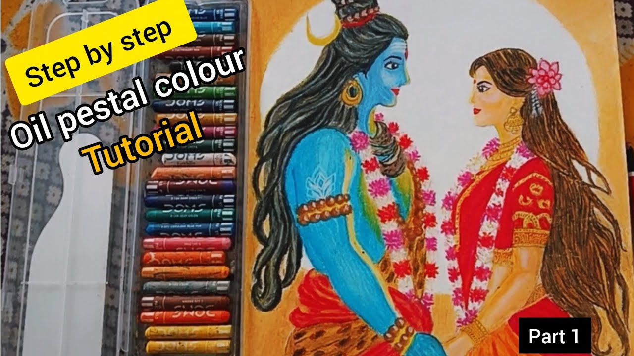 Maha shivratri special drawing oil pestal tutorial part 1 🙏🙏