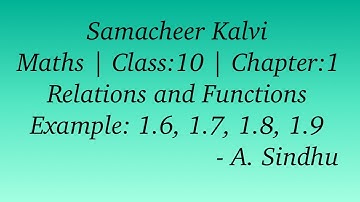 Samacheer 10th std maths | Chapter: 1. Relations and Functions | Example: 1.6, 1.7, 1.8, 1.9