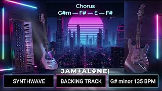 'Midnight Highway' | Melancholic 80s Synthwave Guitar Backing Track (G#m, 135 BPM)