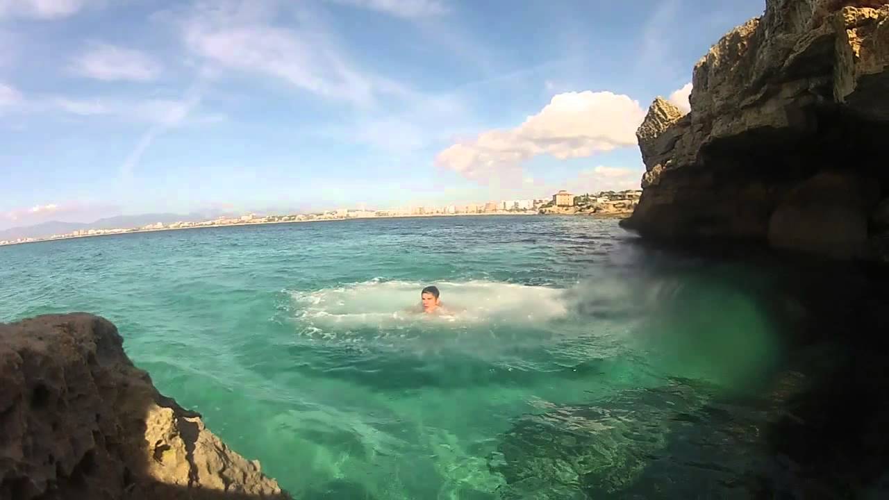 Cliff jumping Palma Mallorca El Arenal YouTube