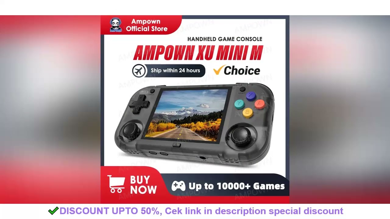 Ampown XU MINI M Handheld Game Console 2.8'' Screen Linux OS MINIM Retro Simulator Video Player