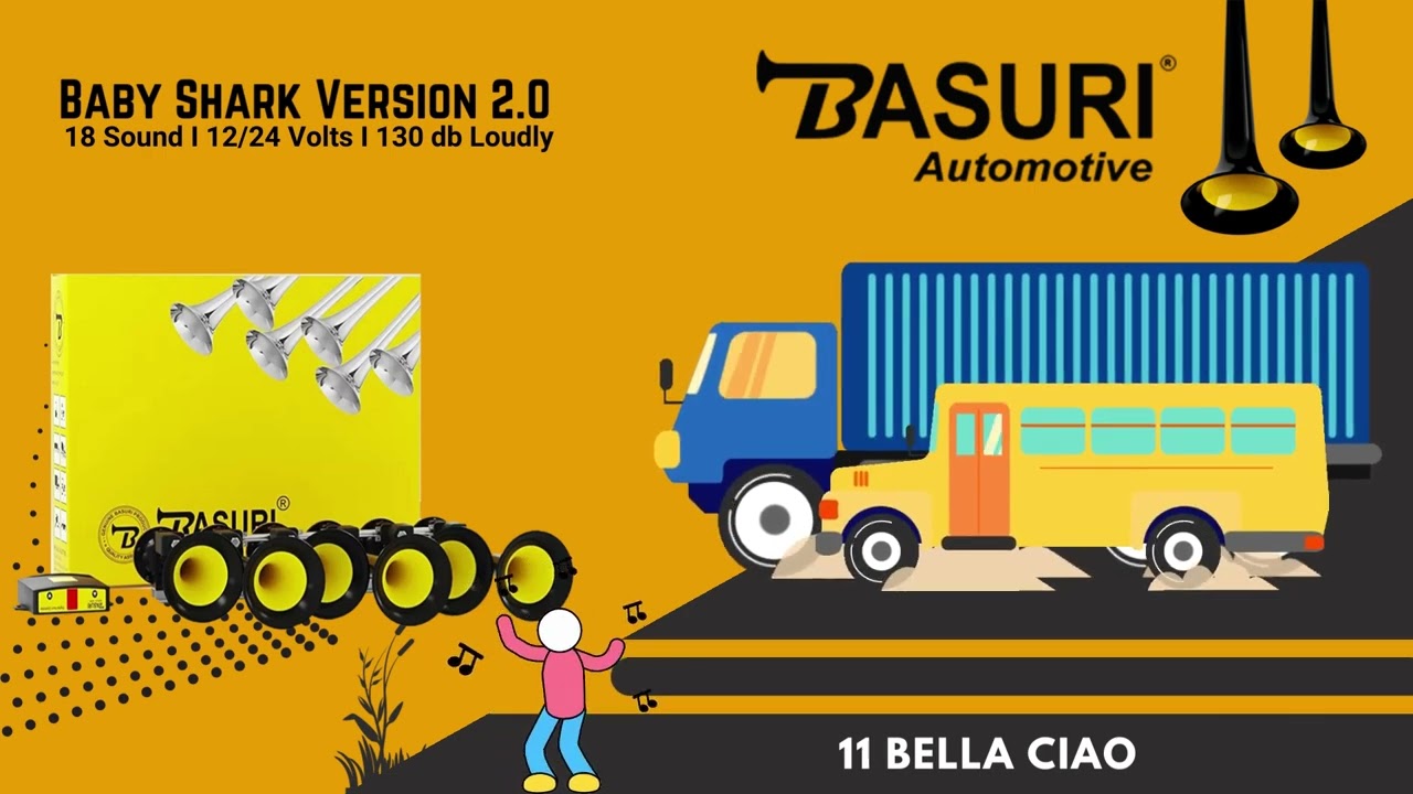 BASURI® 2.0 Edition, Air Horn 18 Sounds, Baby Shark