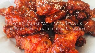 Kore Usulü Tatlı Soslu Tavuk Tarifi / Korean Sweet Fried Chicken Recipe/ 양념치킨 Yangnyeom Chicken Resimi