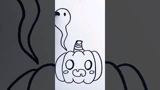 How to draw cute pumpkin🎃 #drawing #cute #kawaii #howtodraw #halloween #art #pumpkin #shortsart