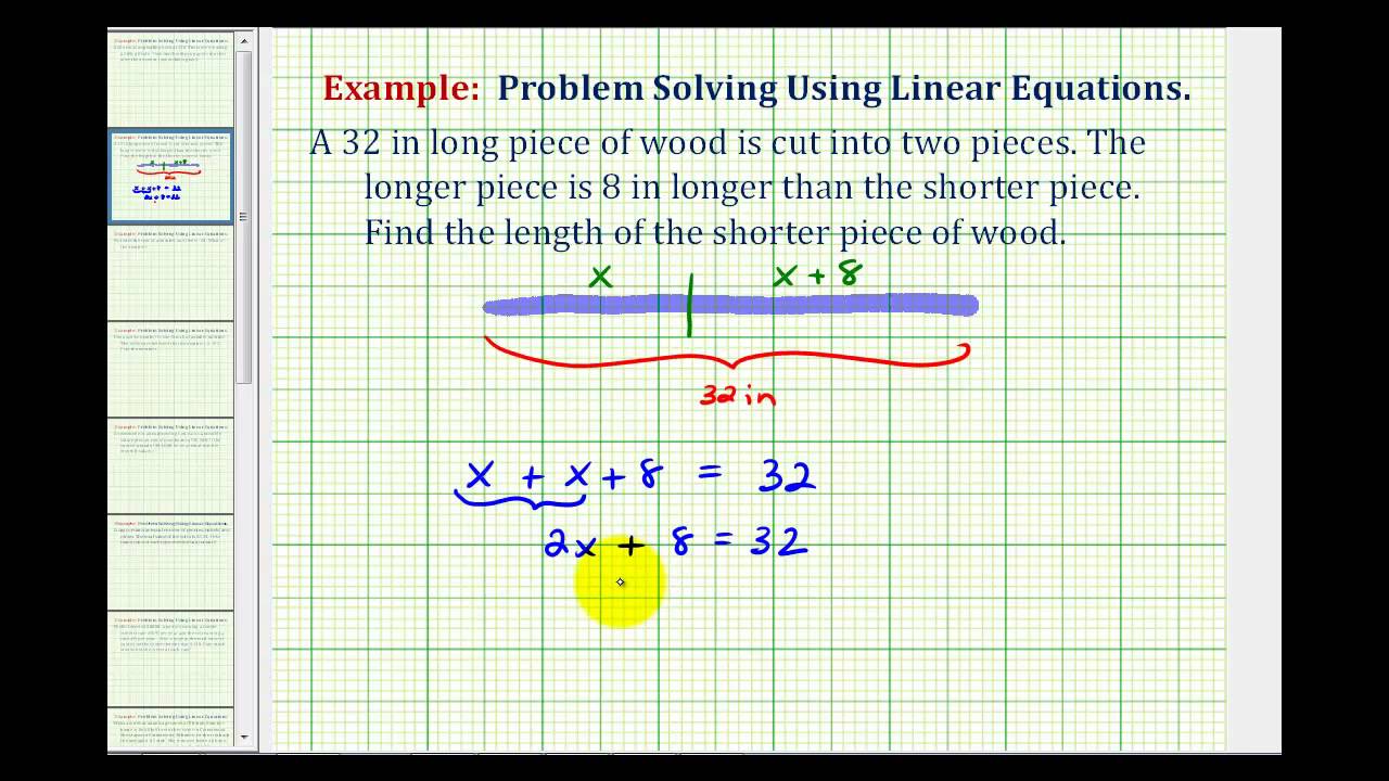 Ex: Find the Length of Two Pieces Cut From a Large Piece Given a  Relationship