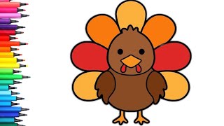 How To Draw Turkey | Thanksgiving Drawing | cómo dibujar un pavo