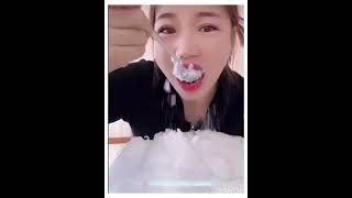 shaved ice asmr eating